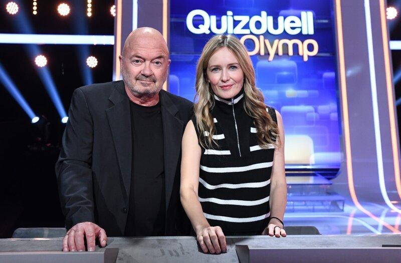 Die Kandidat:innen des Teams „Krimi“: Florian Martens (l.) Schauspieler und Stefanie Stappenbeck (r.), Schauspielerin. – Bild: SWR/​ARD/​Uwe Ernst
