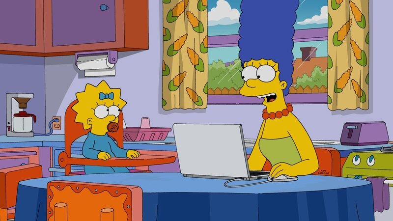 Nachdem Homer wegen eines Fotos, das Marge (r.) gepostet hatte, gefeuert wurde, muss er sich einen neuen Job suchen … – Bild: Fox
