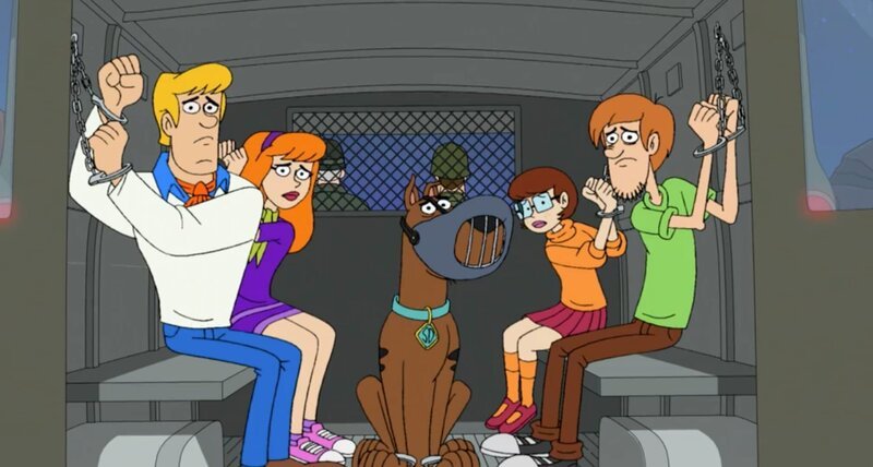 v.li. Fred Jones, Daphne Blake, Scooby-Doo, Velma Dinkley, Shaggy Rogers – Bild: Curtesy of Warner Brothers.docx