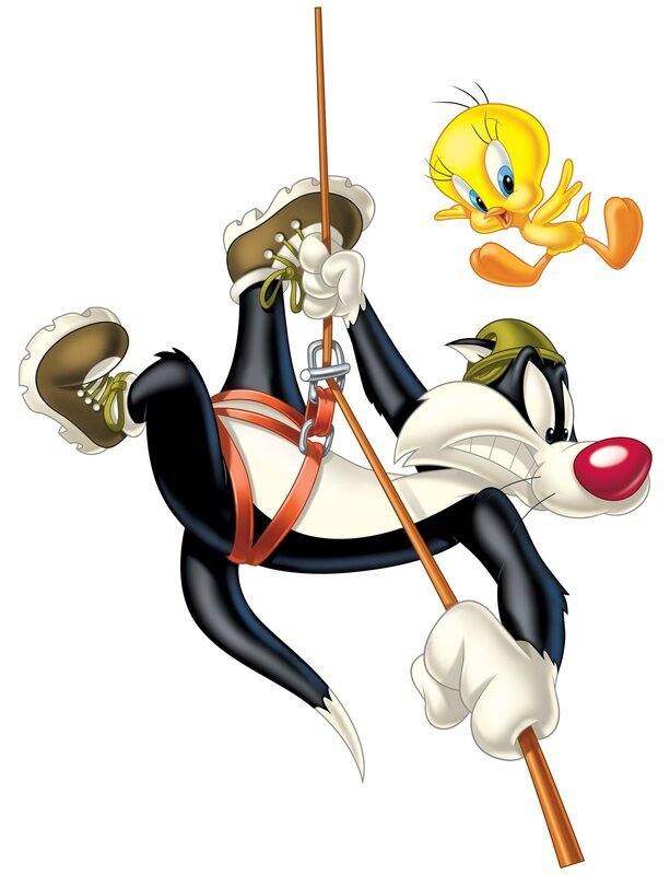 Kater Sylvester verbringt seine Zeit am liebsten mit der Jagd nach Kanarienvogel Tweety. – Bild: Warner Bros. Kater Sylvester verbringt seine Zeit am liebsten mit der Jagd nach Kanarienvogel Tweety. – Bild: Warner Bros.