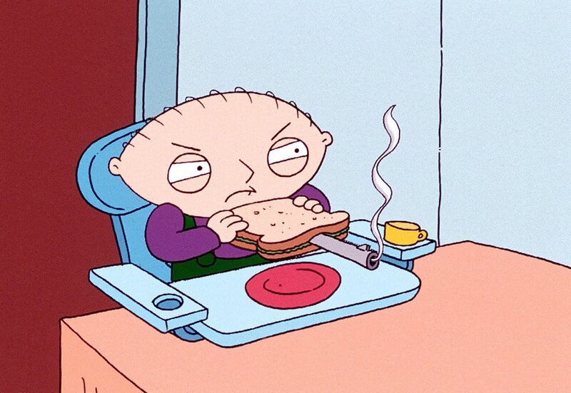 (4. Staffel) – Mit seinen Eltern brabbelt Stewie in Babysprache, aber die Zuschauer verstehen ihn als das Mutter hassende Mastermind, das er ist … – Bild: Twentieth Century Fox Film Corporation. All Rights Reserved.