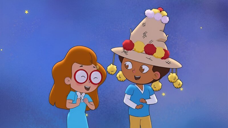 Charlotte und Elias hoffen, dass der Koch ihnen helfen kann. – Bild: WDR/​2024 Method Animation