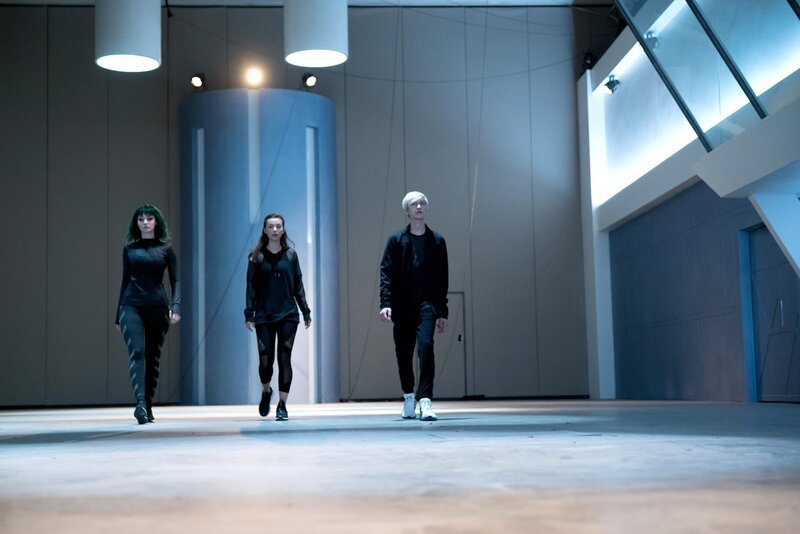 (v.l.n.r.) Polaris (Emma Dumont); Twist (Anjelica Bette Fellini); Andy Strucker (Percy Hynes White) – Bild: 2018–2019 Fox and its related entities. All rights reserved. MARVEL TM & © 2017 MARVEL