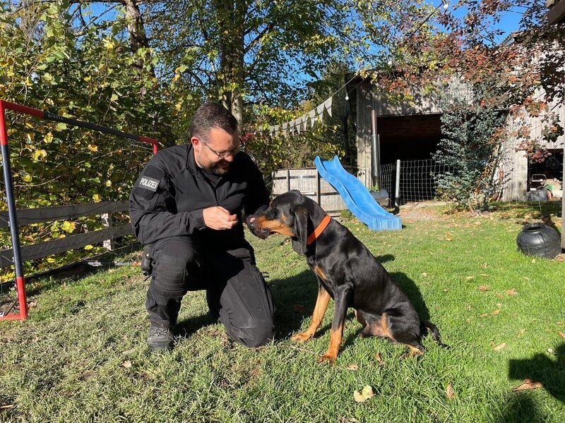 Laufhund Nacho mit Herrchen Pascal. – Bild: ZDF