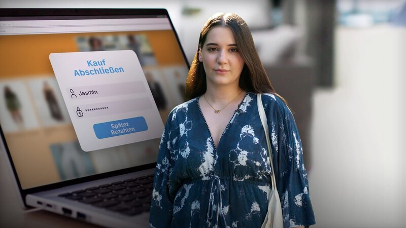 Wegen zu hoher Konsumschulden musste Jasmin Privatinsolvenz beantragen. – Bild: ZDF und Pia Osterhaus /​ creaframe