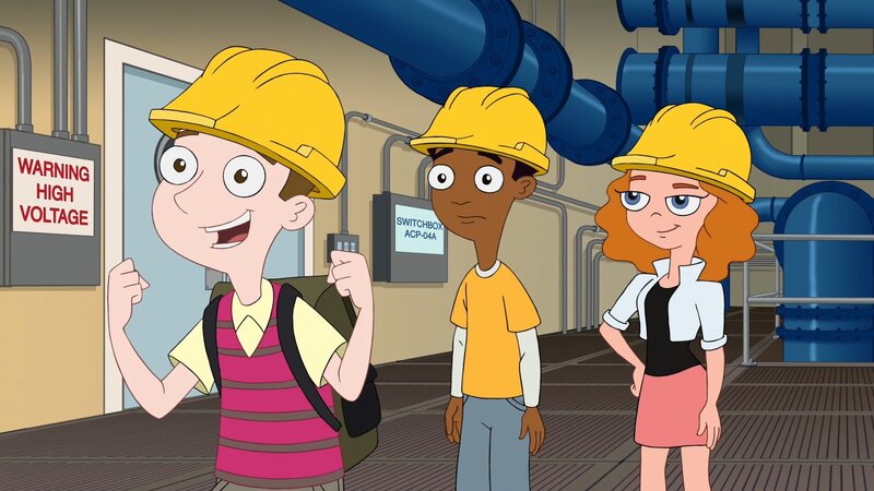 L-R: Milo Murphy (‚Weird Al‘ Yankovic), Zack Underwood (voiced by Mekai Curtis), Melissa Chase (voiced by Sabrina Carpenter) – Bild: Disney Channel (DE)