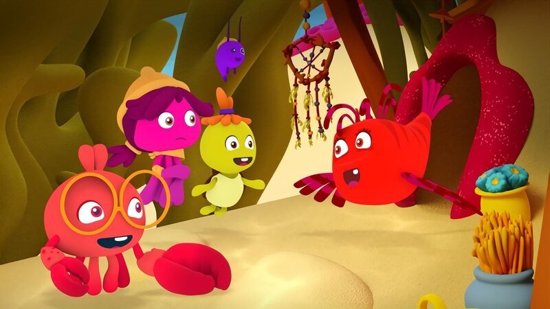 Maari, Tuts und Fin bei Uri. – Bild: KiKA/​Bigchild Entertainment