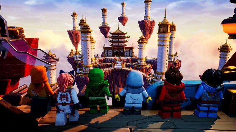 Sora (2.v.l.), Lloyd (3.v.l.), Kai (2.v.r.), Nya (r.) – Bild: Cartoon Network