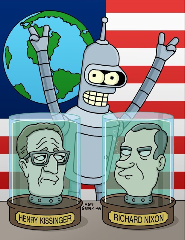 L-R: Henry Kissinger, Bender, Richard Nixon – Bild: Paramount /​ © 2000 FOX BROADCASTING /​ FOX