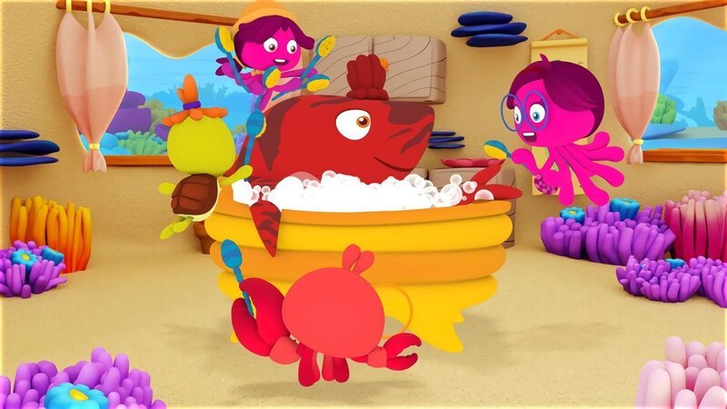 Heidi Hai hat Ölflecken und wird gewaschen. – Bild: KiKA/​Bigchild Entertainment