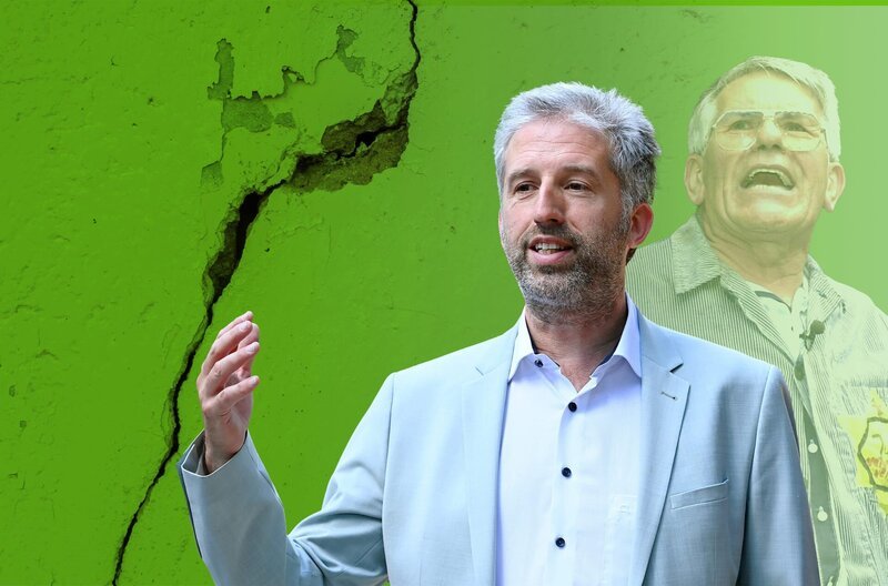 Tübingens Oberbürgermeister Boris Palmer (vorn) ist von seinem Vater Helmut geprägt, dem „Remstalrebell“. – Bild: SWR/​Frank Pfeiffer
