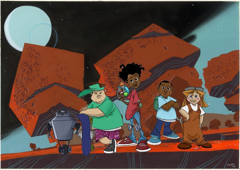 Justin, Nate, Jubei und Ricki landen in einem digitalen Paralleluniversum. Auf der Suche nach dem Ausgang erleben sie viele gefährliche Abenteuer und müssen gegen Bösewichte kämpfen. – Bild: Your Family Entertainment AG