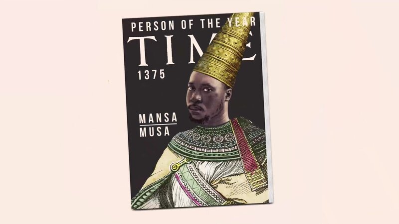Mansa Musa auf der Vorderseite eines Modells des Time Magazine. (Curiosity Stream/​Mary Evans Picture Library) – Bild: Curiosity Stream/​Mary Evans Picture Library