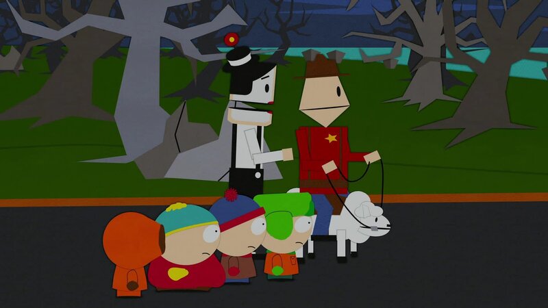 Vorne, l-r: Kenny, Eric, Stan, Kyle – Bild: ViacomCBS