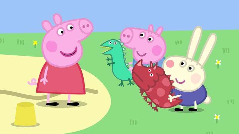 v.li. Peppa Pig, George PIg, Richard Rabbit – Bild: TVNOW