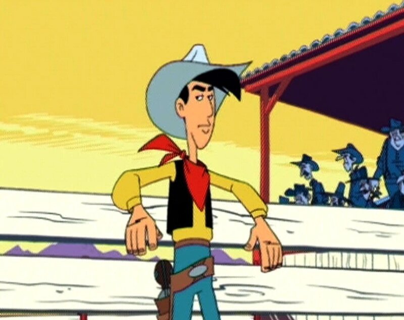 Lucky Luke wird beim großen Rodeo misstrauisch. – Bild: Kabel Eins