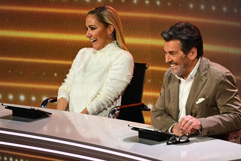 Janine Kunze (l.); Thomas Anders (r.) – Bild: SAT.1 /​ Willi Weber