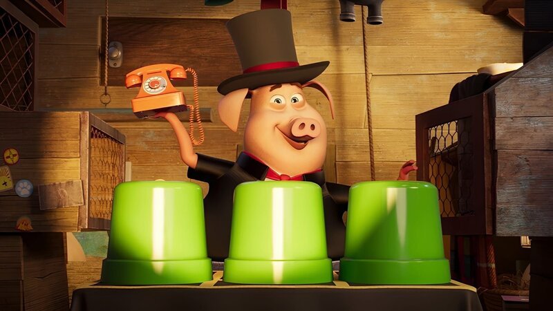 Schwein Clive ist begeisterter Magier und zeigt der Troop einen seiner Tricks. – Bild: KiKA/​KiKA/​2022 Sixteen South/​Mikros Animation IP/​Tencent