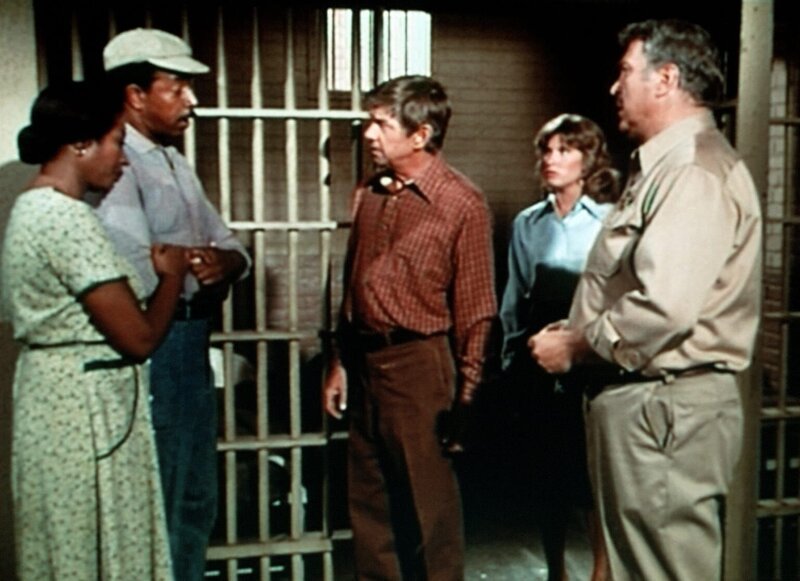 Familienoberhaupt John Walton (Ralph Waite, M.) versucht alles, um die Unschuld seines Freundes und Gehilfen Harley zu beweisen … – Bild: WARNER BROS. INTERNATIONAL TELEVISION