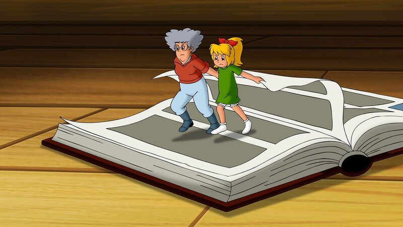 Hilfe Hexunfall! Bibi und Oma Grete können nicht mehr hexen, sie müssen aus eigener Kraft das passende Gegenmittel finden. – Bild: ZDF und Kiddinx-Berlin