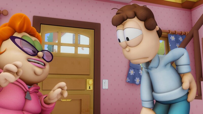 Jons schreckliche Tante Ivy quartiert sich bei Jon ein. Obwohl Jon sich alle Mühe gibt, Tante Ivy zu ertragen, ist er schnell mit den Nerven am Ende. – Bild: HR/​DARGAUD MEDIA