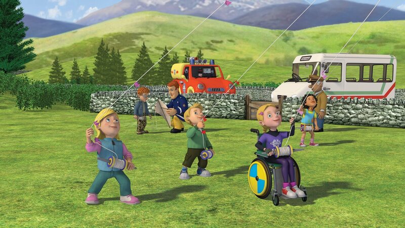 Feuerwehrmann Sam repariert Normans Drachen im Handumdrehen. – Bild: KiKA/​2014 Prism Art & Design Limited