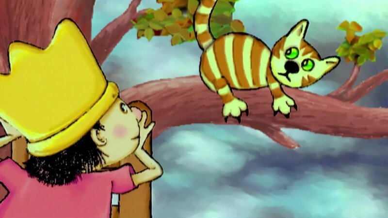 Der kleine König hört die Katze, die sich nicht vom Baum herunter traut. – Bild: rbb/​Imediat GbR
