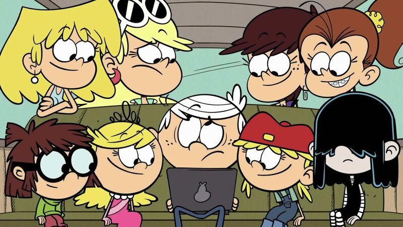 L-R: Lisa, Lori, Lola, Leni, Lincoln, Lana, Luna, Luan, Lucy – Bild: Nicktoons
