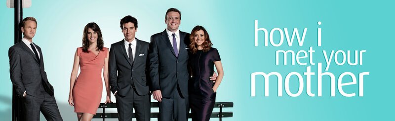 (7. Staffel) – Ein Blick in die Vergangenheit von Ted (Josh Radnor, M.), Marshall (Jason Segel, 2.v.r.), Barney (Neil Patrick Harris, l.), Lily (Alyson Hannigan, r.) und Robin (Cobie Smulders, 2.v.l.) … – Bild: 20th Century Fox International Television