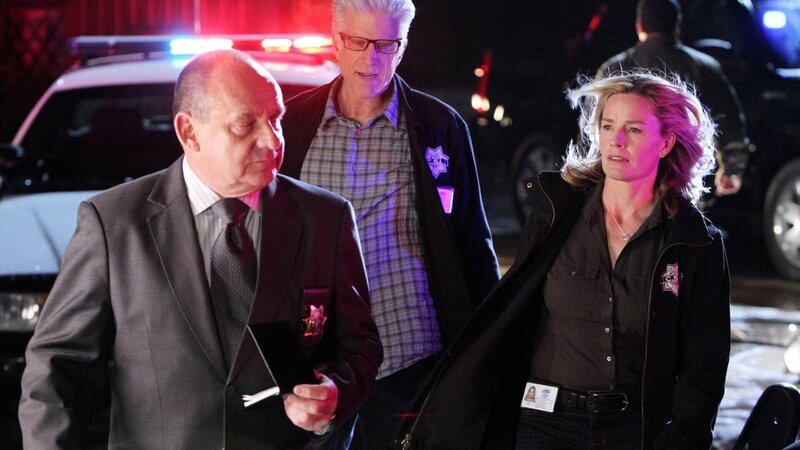 Captain Jim Brass (Paul Guilfoyle, li.), D.B. Russell (Ted Danson) und Julie Finlay (Elisabeth Shue) sind an einem Tatort angekommen, an dem ein Junge und dessen Kindermädchen verschwunden sind. – Bild: MG RTL D