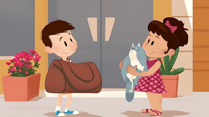 Greta und ihre Katze kommen Nick zur Mäusejagd genau recht. – Bild: SWR/​MEDIA VALLEY/​BELVISION/​Le Petit Nicolas