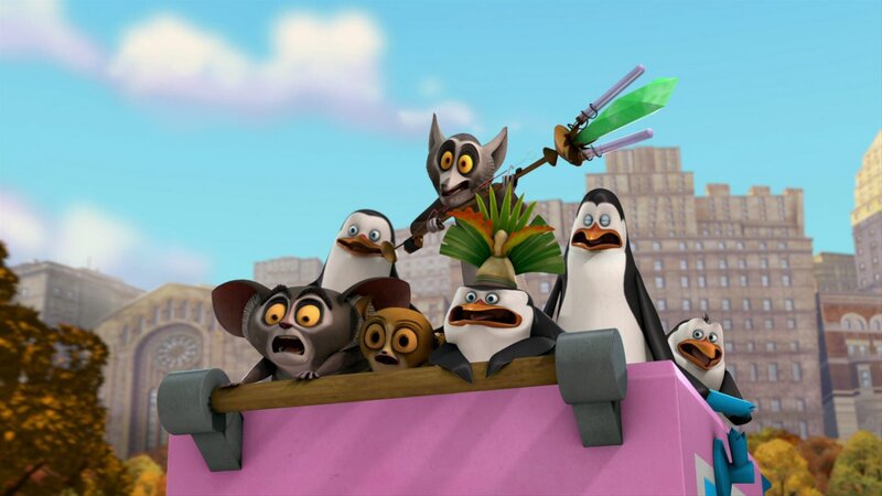 L-R: Maurice, Private, Mort, Julien, Skipper, Kowalski, Rico – Bild: ViacomCBS