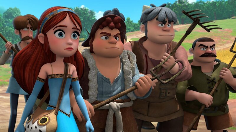 Die Bauern sind sauer auf die Wikinger, die ihnen schaden. Doch Marian (li.) glaubt, dass etwas anderes dahinter steckt. – Bild: ZDF