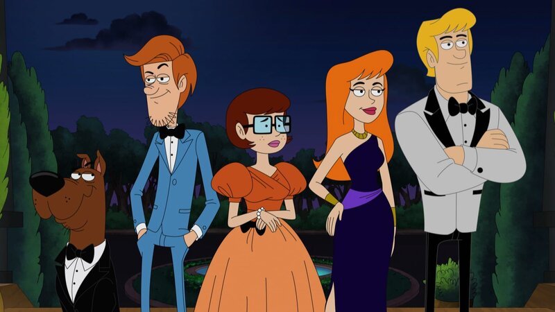 v.li.: Scooby-Doo, Shaggy Rogers, Velma Dinkley, Daphne Blake, Fred Jones – Bild: Warner Bros. Animation