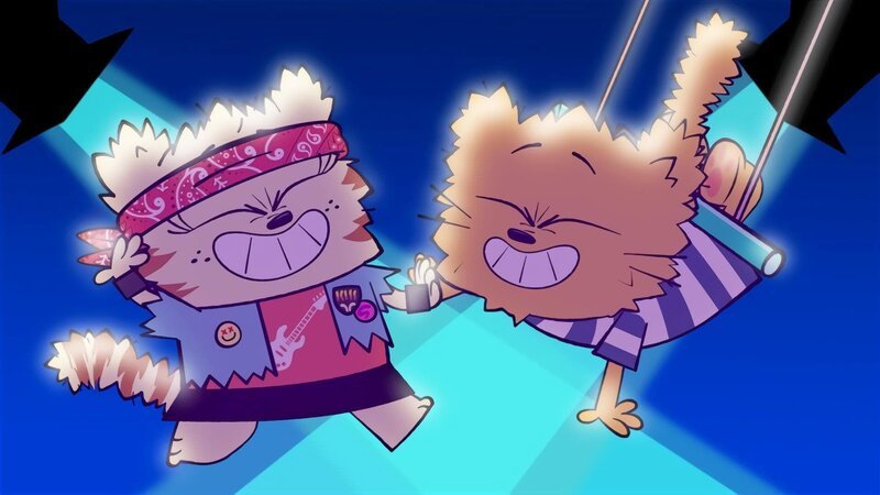 Ollie und Moon beim Luftgitarrenfestival. – Bild: BR/​Cottonwood Media