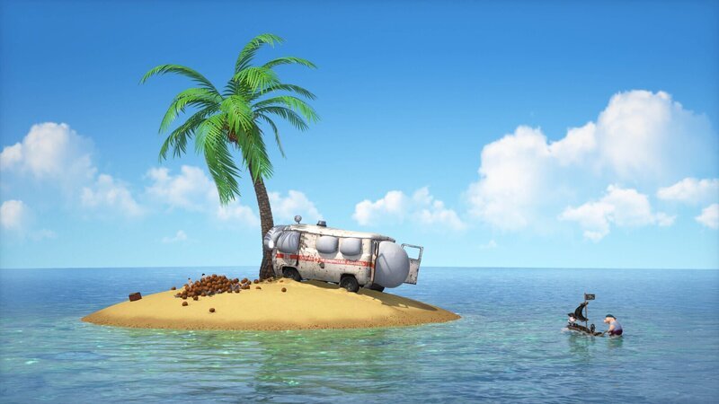 Mascha und ihre Freunde kommen an der Schatzinsel an. – Bild: KiKA/​Animaccord Animation Studio