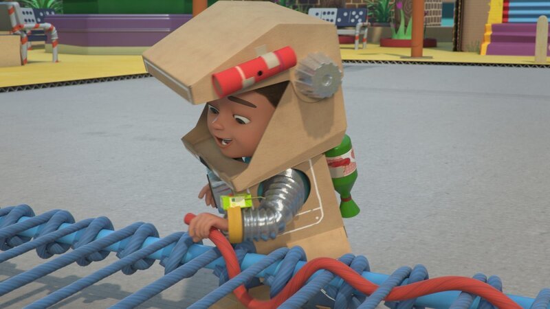 Super-Mega-Robo-Bob fädelt den Plan zur Ergreifung der Krachmacher ein. – Bild: KiKA/​BBC/​Boat Rocker Rights Inc.