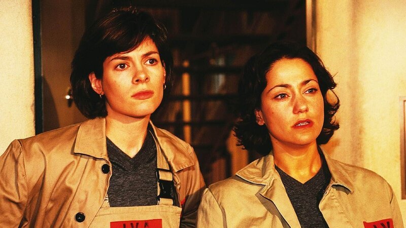 Fassungslos beobachten Susanne (Cheryl Shepard, li.) und Ayse (Lale Karci) Walter und Jeanette, die Ayses Zelle filzen, um Walters verschwundenes Feuerzeug zu finden. Der Tip kam natürlich von Renate … – Bild: RTL Deutschland