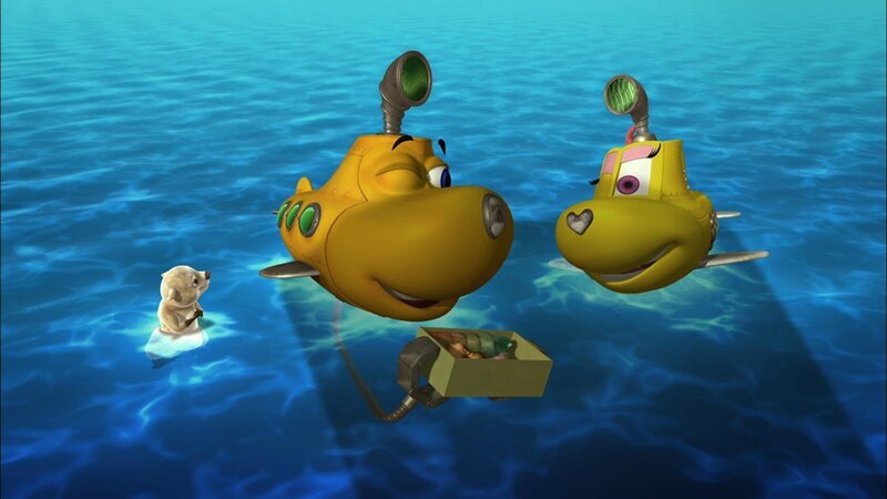 Timmy erzählt seinen Freunden Bess und Bobsie, dass er seinem großen Vorbild U-Boot D ein paar seltene Muschelgehäuse schenken will. – Bild: KI.KA/​Mike Young Productions