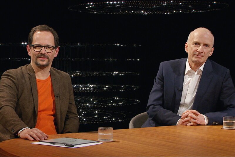 Sternstunde Philosophie. Migration und ihre Schattenseiten – Wo bleibt die Gerechtigkeit? Frank Urbaniok, Psychiater, und Balthasar Glättli, Grünen-Nationalrat. – Bild: SRF