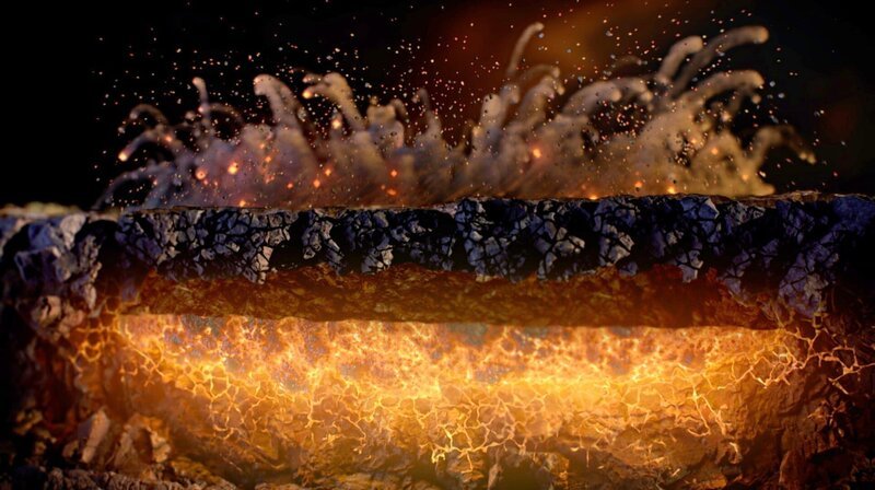 Bei zu großem Druck in der Magmakammer kann es zu einer massiven Eruption kommen – mit möglicherweise verheerenden Auswirkungen für den ganzen Planeten. – Bild: CBS Broadcasting, Inc.