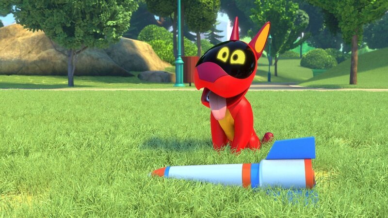 Pup-E will einen Fuchs-Welpen befreien. – Bild: Die Fuchswelpen-Rettung /​ ALPHA /​ METHOD ANIMATION