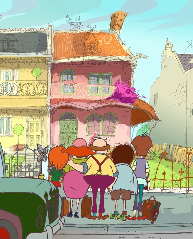 Gloria Mitnixx und ihre Familie ziehen vom Land in die Stadt. © KI.KA/​Your Family Entertainment AG – Honorarfrei nur im Zusammenhang mit genannter Sendung bei Nennung „Bild: KI.KA/​Your Family Entertainment AG“. Andere Verwendung nur nach Absprache. KI.KA, Marketing & Kommunikation, Tel.: 0361/​218–26, Fax: -1831 – Bild: SFB