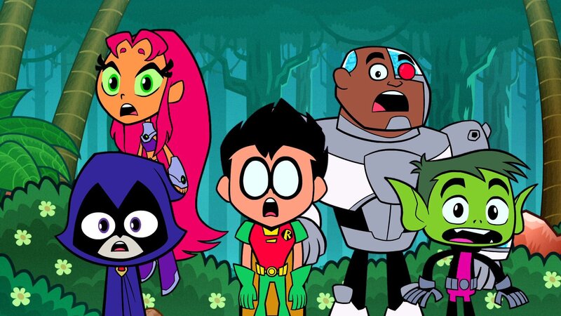 v.li.: Raven, Starfire, Robin, Cyborg, Beast Boy. – Bild: Cartoon Network