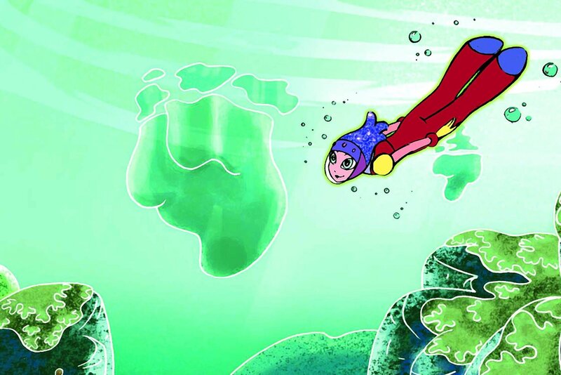 Allgemeines Motiv: Neptuna, die Außerirdische im Bauch der Hydronica. – Bild: NDR/​toons-n-tales