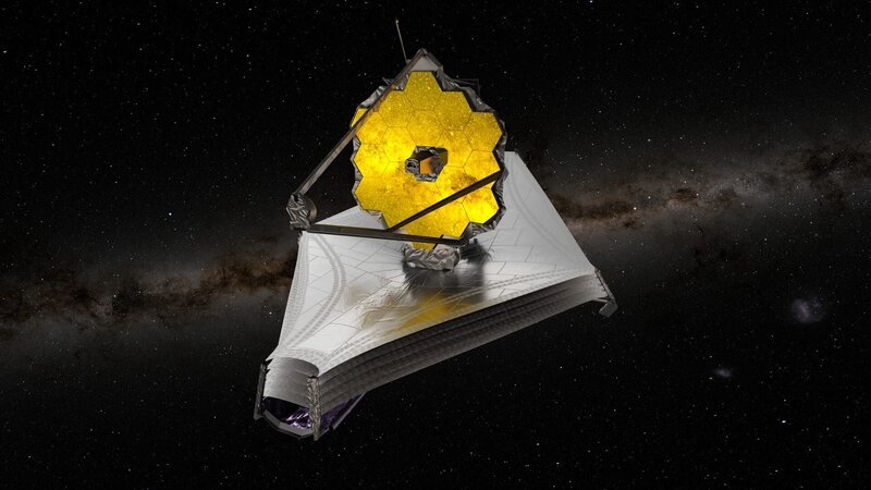 Das Licht der ersten Sterne, Galaxien, verborgen in Staubwolken, und Moleküle in der Atmosphäre von Exoplaneten – mit dem James Webb-Weltraumteleskop werden sie sichtbar. – Bild: ZDF und ESA/​ATG medialab