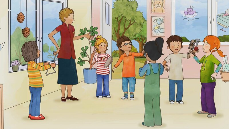 Das Kindergarten-Konzert steht vor der Tür. Conni und ihre Freunde üben sich eifrig im Musizieren. – Bild: ZDF/​Henning Windelband/​Youngfilms GmbH