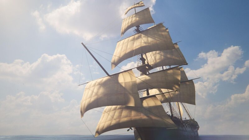 HMS Pandora was southeastnt to capture the mutineers of HMS Bounty. The ship was carrying fourteen mutineers picked up in Tahiti when she was wrecked 70 miles off the Australian coast on the Great Barrier Reef in 1791. The wreck of the Pandora was discovered in 1977. (National Geographic) – Bild: 2021 NGC NETWORK US, LLC All Rights Reserved Lizenzbild frei