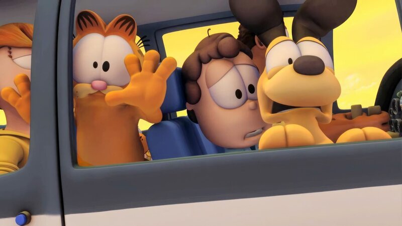 Garfield, Jon und Odie m Flugzeug – Bild: ORF/​Mediatoon/​Dargaud Media/​Paws Inc.