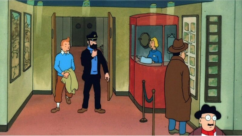 Tim (l.) und seine Begleiter reisen nach Khemed, um den Putschisten im Emirat zu helfen, nur um zu entdecken, dass Dr. Müller von einem weiteren mächtigen Drahtzieher, dem Millionär und Sklavenhändler „Di Gorgonzola“, unterstützt wird. Sie müssen nun gegen beide kämpfen, um Prinz Abdallah zu retten und die Machenschaften aufzudecken. – Bild: ZDF und © Ellipsanime/​France 3/​M6/​Nelvana